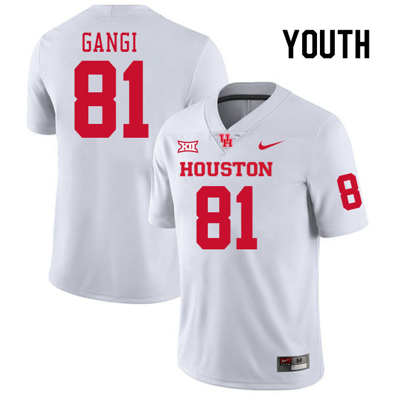 Youth #81 Anthony Gangi Houston Cougars College Football Jerseys Stitched-White